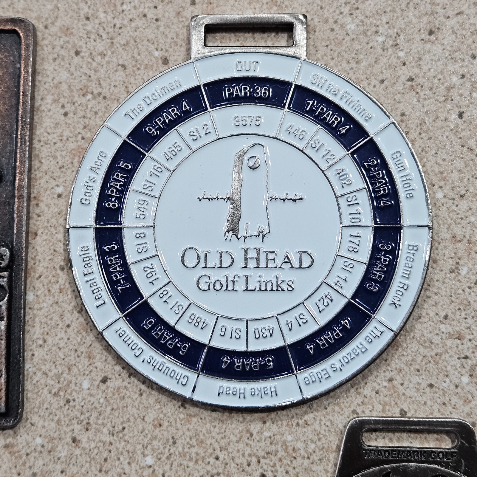 Lot of 6 Metal Golf Bag Tags Kierland Old Head Cascata Grayhawk Tralee