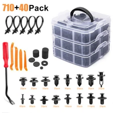 750pcs Car Retainer Auto Fasteners Push Trim Plastic Clips Pin Rivet Bumper Kit