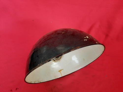 Alte Fabriklampe Werkstattlampe Emaliert Designer Lampe Vintage Arbeitslampe - Bild 2 von 6