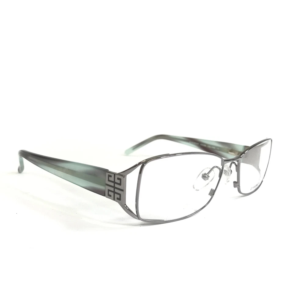 Monturas de gafas Givenchy VGV266 COL.0A86 cuerno verde cuadrado plateado 54-17-130 Foto 3 de 4