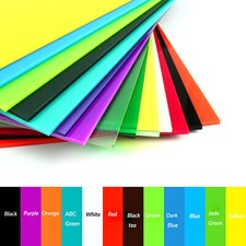 Coloured Perspex Sheets Plate Plastic Cut Panel Material DIY Various Size 8-30cm