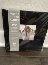 Malden Black Faux Leather Stitched Photo Album 4x6