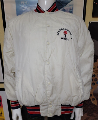 ジャケット・アウター old nepenthes via usa vintage VTG 80s NYU New York University Varsity Champion Button Up