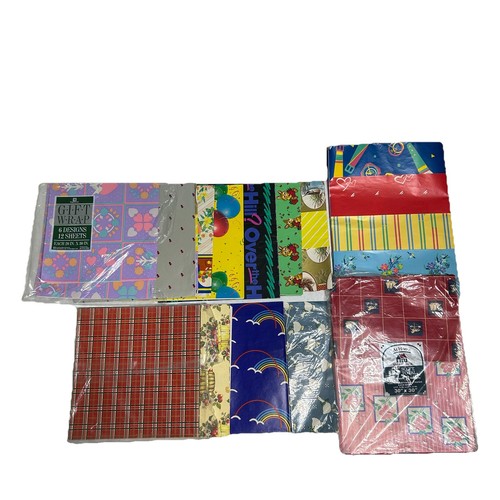 Lot Vintage Wrapping Paper Gift Wrap Sheets Retro Ephemera Crafts Variety Lot - Picture 10 of 10
