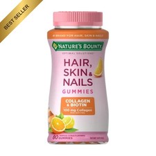 Hair Skin Nails Gummies with Biotin Collagen Citrus Flavor 80 Count