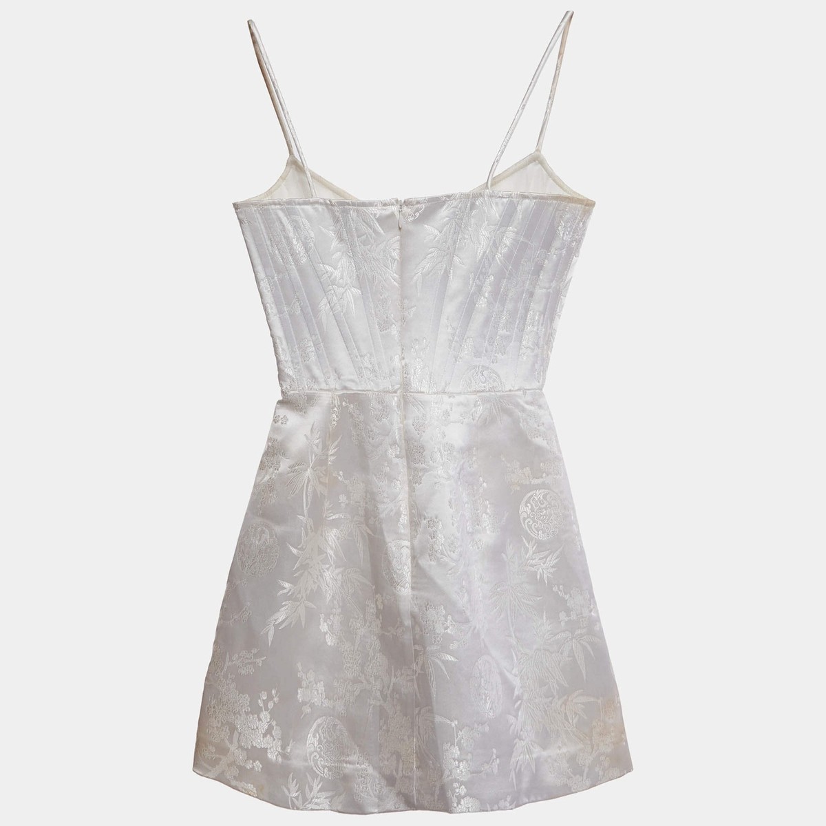 fleur mini dress in white sau lee Fleur Strapless Mini Dress With Lace Applique  SAU LEE