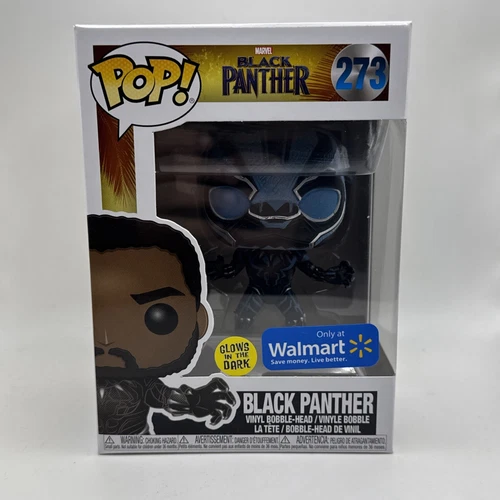 FUNKO POP ! BLACK PANTHER 273 GLOWS IN DARK WALMART EXCLUSIVE