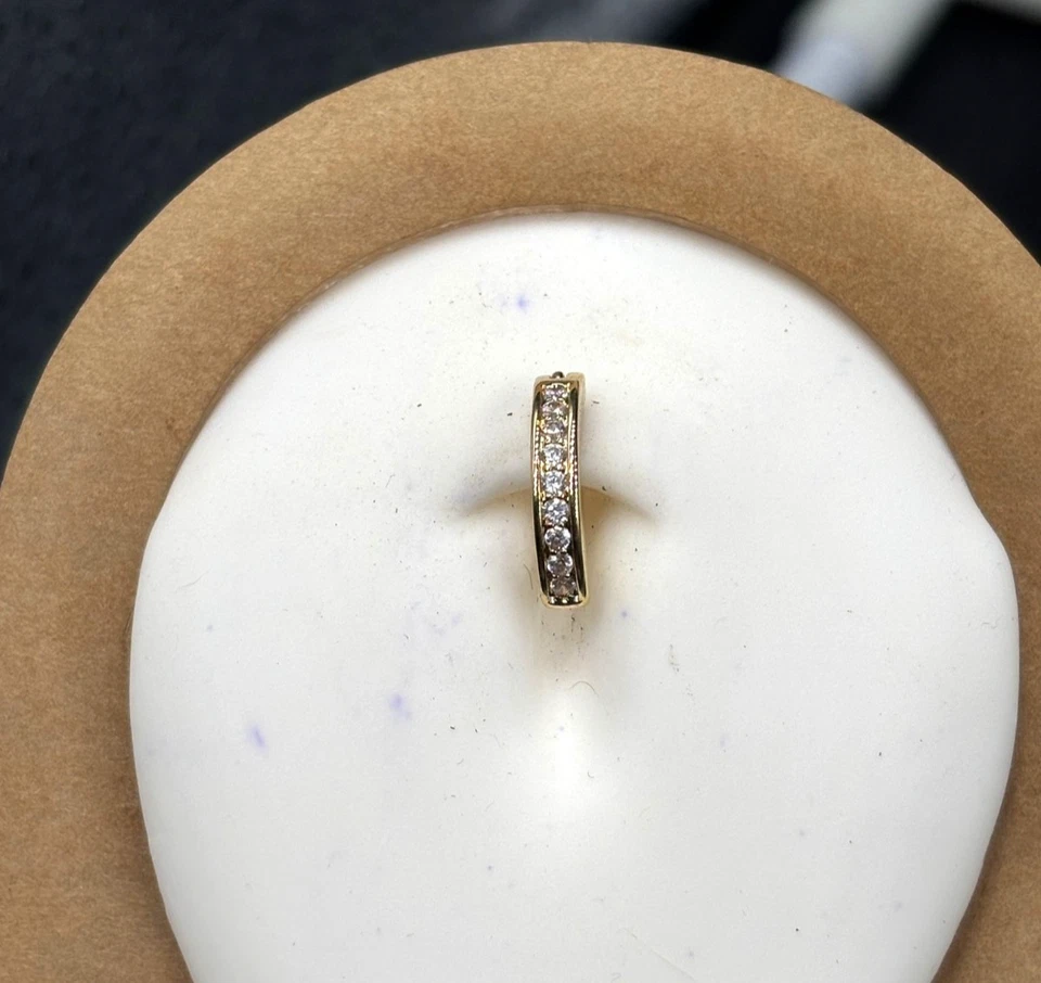 Piercing Acciaio Chirurgico da Ombelico Calibro mm.1,6  con zirconi - Immagine 4 di 4