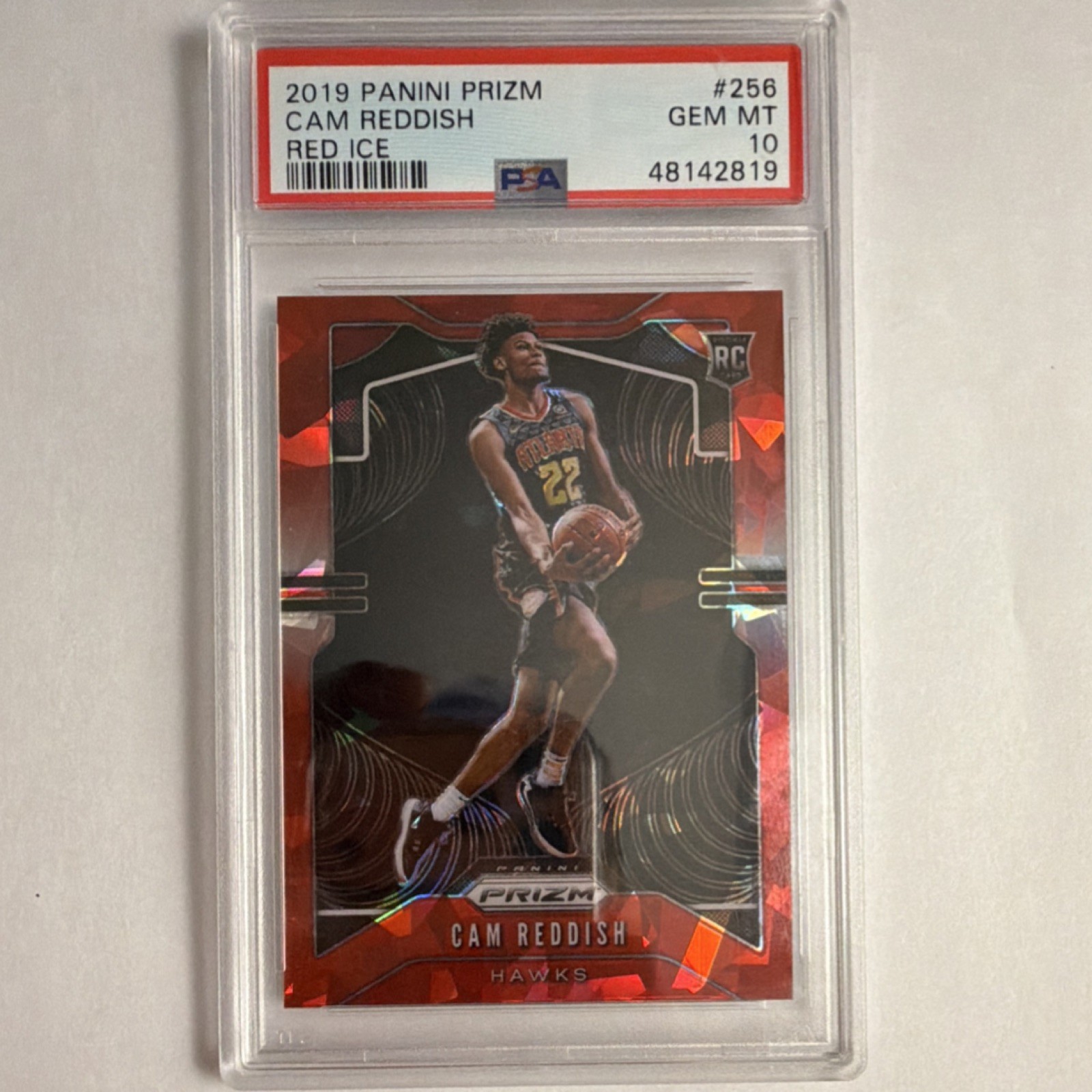 2019 Panini Prizm Cam Reddish #256 Red Ice Prizm Rookie PSA 10 Atlanta Hawks
