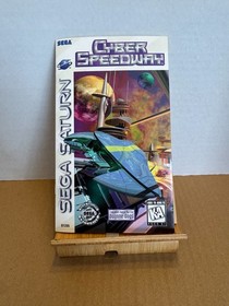 Cyber Speedway Sega Saturn 1995 USA CIB Manual Registration Card Damaged Case