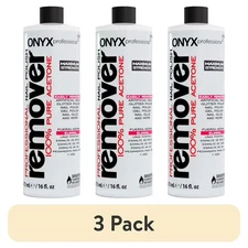 (Pack of 3 ) Onyx Professional 100% Pure Acetone Nail Polish Remover, 16 fl oz..