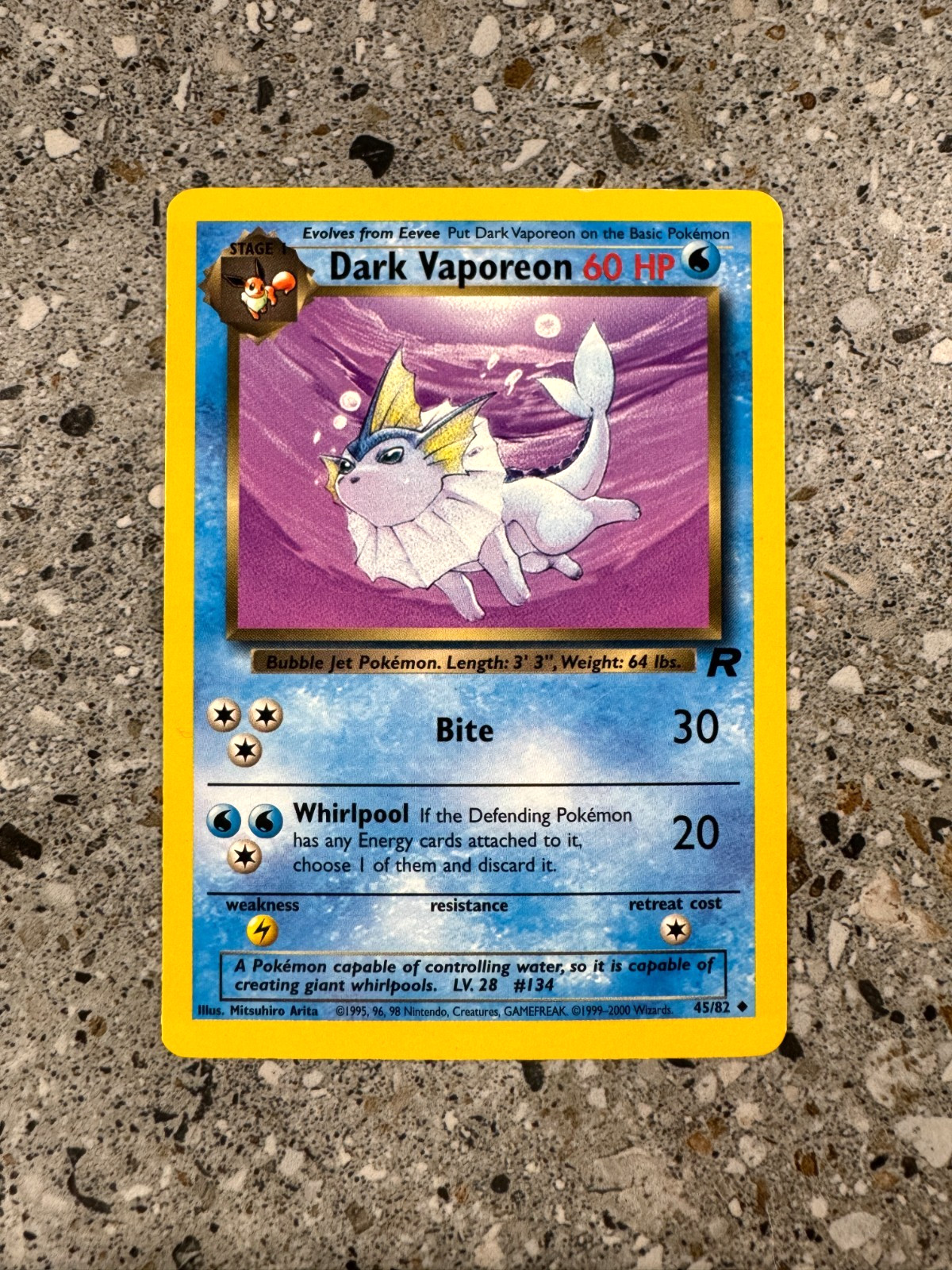 Pokemon TCG Cards Dark Vaporeon 45/82 Team Rocket Uncommon EXC-NM