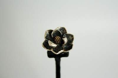 King Baby Sterling Silver Magnolia Flower Ring Size 7