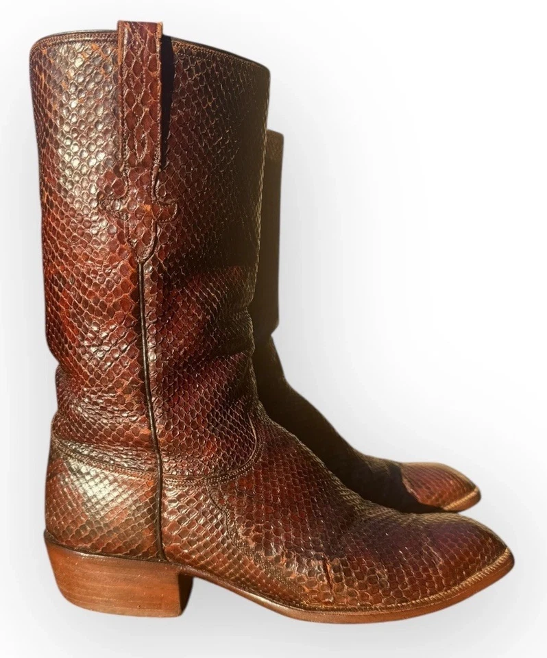 Botas de Vaquero Lucchese San Antonio 1980 Pitón Reticulada Exóticas 11D EE. UU. Foto 3 de 4