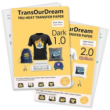 TransOurDream Printable Heat Transfer Paper for Dark and 100 Sheets, Mix-D1L2 
