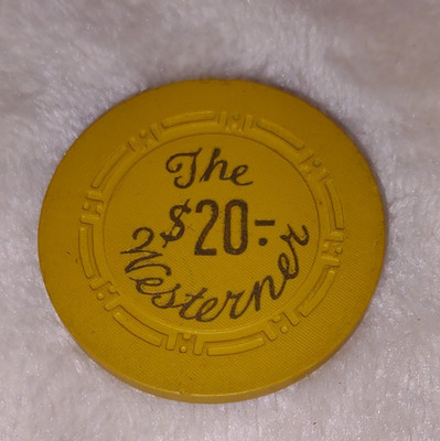 Vintage Casino Chip  $20 The Westerner Gamble Las Vegas NV Old Poker art sign