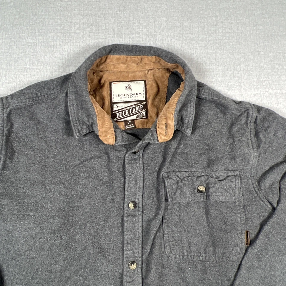 Legendary Whitetails Shirt Mens LT Chamois Flannel Corduroy Trim Buck Camp - Image 3 of 4