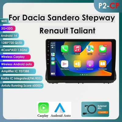 For Dacia Sandero Stepway  Renault Taliant Carplay Car Stereo Radio GPS Stereo