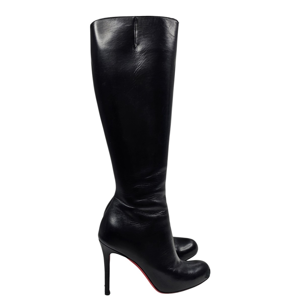 Christian Louboutin Eloise Womens Black Leather Knee Boots Size UK