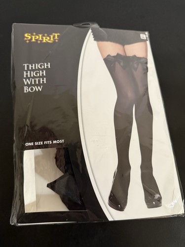 Spirit Halloween Black Thigh High  With Bow One Size Costume