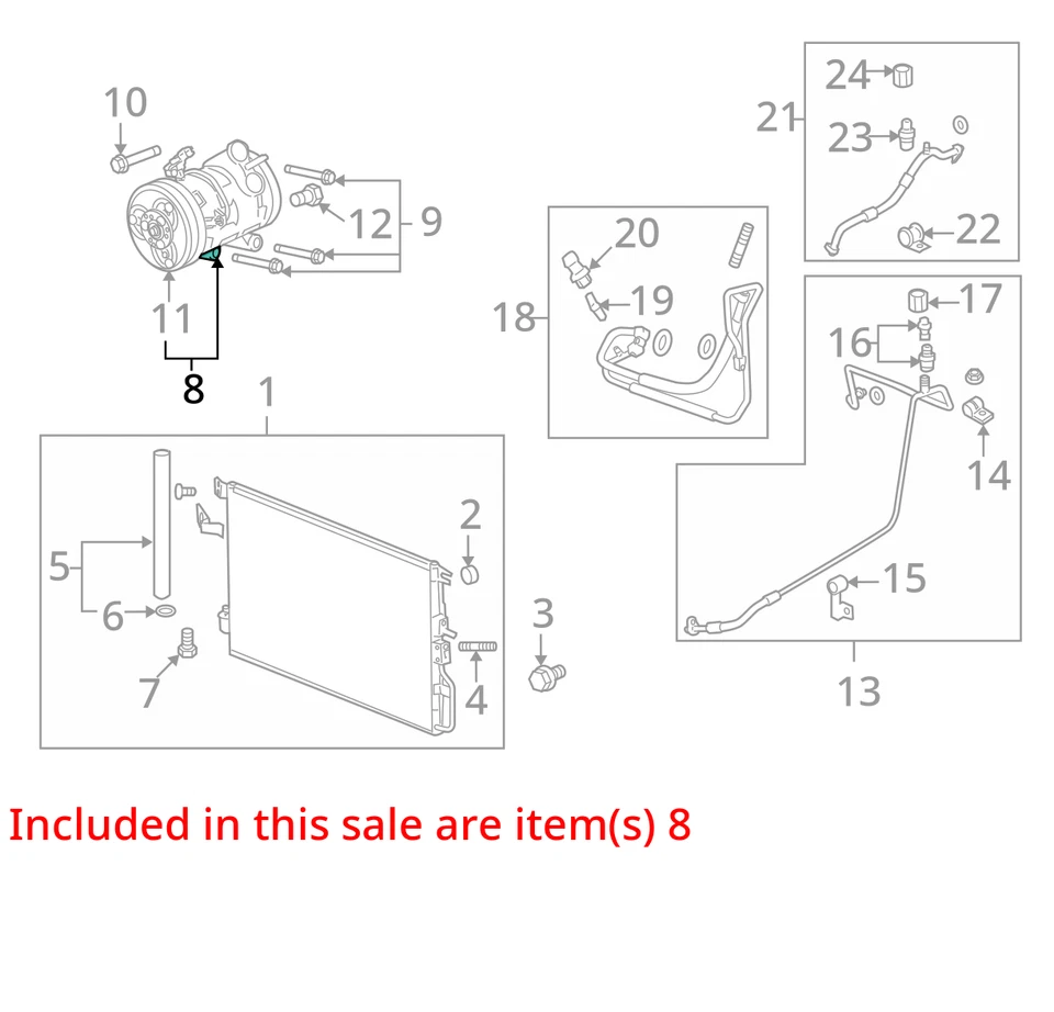 AC Compressor XL-7 With Rear AC Fits 07-09 VITARA 1303441 - Image 3 of 4