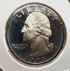 1993-S  WASHINGTON SILVER  25 CENTS  PROOF BRILLIANT UNCIRCULATED COIN