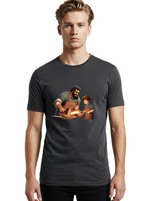 Blacksmith-And-Apprentice-1 Mens Graphic Tee, 100% Cotton, Casual Summer Wear