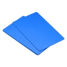 0.8mm Metal Business Cards Name Card Laser Engraving Aluminum, Blue 10pcs