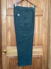 Carhartt Cargo Pants Mens Size 40x32 Dark Olive Canvas Work Pants B260 D0L