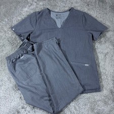 FIGS Scrub Set Womens Large Gray Technical Collection FW1100 TW2000R Yola