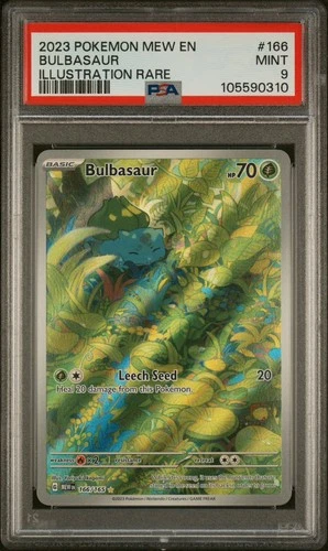 2023 POKEMON MEW EN-151 ILLUSTRATION RARE #166 BULBASAUR PSA 9