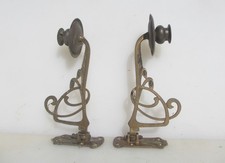 Antique Brass Piano Candle Holders Lights Sconces Old Art Nouveau Victorian