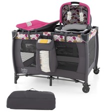 4-in-1 Convertible Portable Baby Playard Newborn Napper w/ Music  Toys Pink
