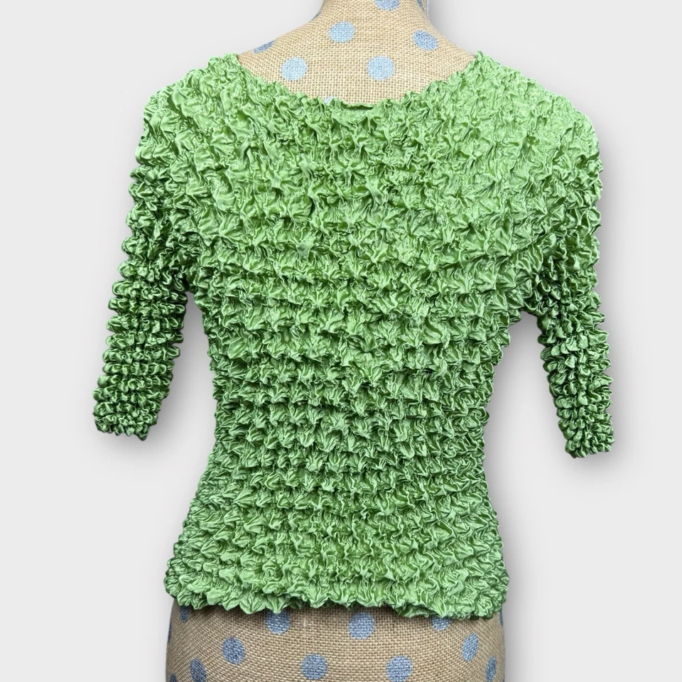 Blusa Top Magic Scarf Verde Arrugado Elástico Talla Única Años 90 Y2K Festival Palomitas de Maíz Foto 2 de 4