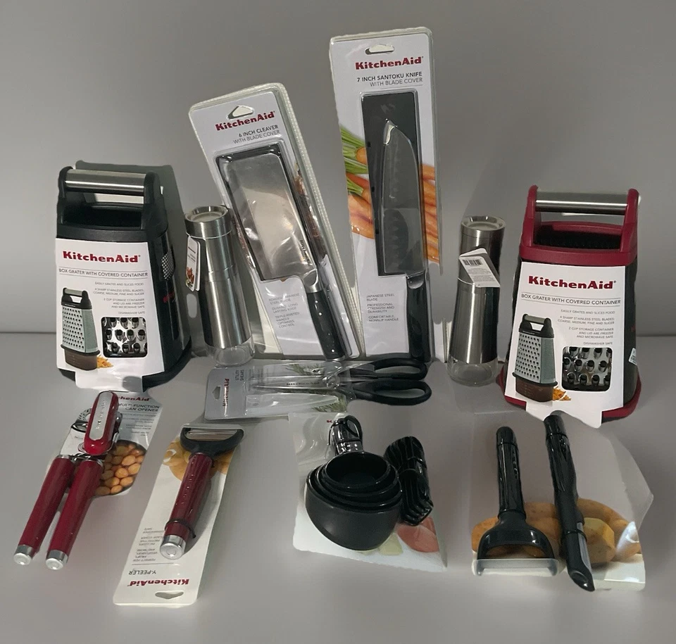KitchenAid UTENSILES:  BOX GRATER to PEELER SETS ALL IN BLACK OR RED  (HPIA) - Image 2 of 4