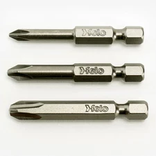 Felo Phillips #1 / Phillips #2 / Phillips #3 x 50 mm Industrial Bit - 3 Pieces