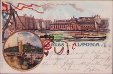 191190 AK Hamburg Fischhalle Altona Blankenese 1902 KUNSTANSTALT J. MIESLER BERL