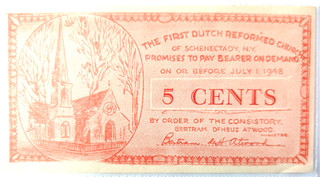 Schenectady Sesquicentennial 1948 Church Currency – 5 Cents – Notgeld – Rare US