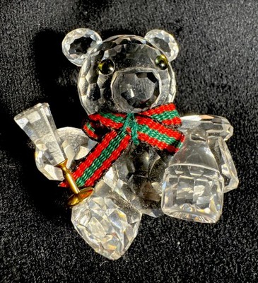Swarovski Crystal Kris Bear CELEBRATION With Champagne Bottle Figurine
