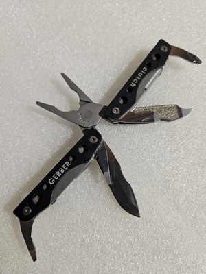  Gerber Clutch Mini Multitool Keychain Black Pliers, Blade, Tweezers, Opener