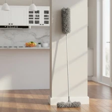 4 Pcs Microfiber Cleaning Kit with 100-Inch Extendable Pole for High Ceilings