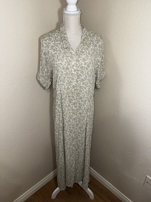 Vintage 80 s April Cornell Too Maxi Dress Floral Cottage core Button Up Rare