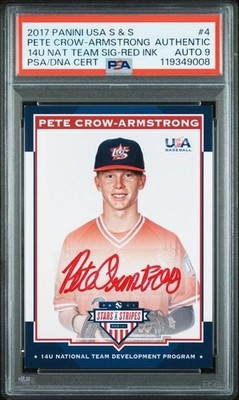 Pete Crow-Armstrong 2017 USA Stars & Stripes “Auto" RC #4/10 - PSA/DNA - Jersey#