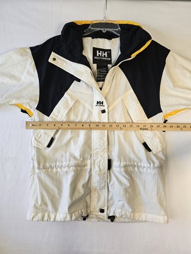 Helly Hansen Kapuzenjacke Herren Small Elfenbein Schwarz Regenmantel Packbar - Bild 5 von 6