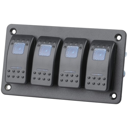 4 Way Illuminated Blue Rocker Switch Panel - 第 1/2 張圖片
