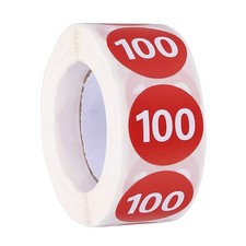 500 Pcs 1 Roll Clothing Size Stickers 100, Size Labels, Red