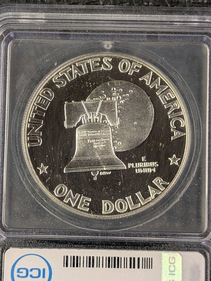 1976 S PR 70 DCAM Eisenhower Dollar Silver ICG - New A. Hutto Signed White Label - Image 4 of 4