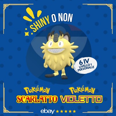 Meowth Galar Shiny or Not   6 IV Customizable Pokemon Scarlet Purple   