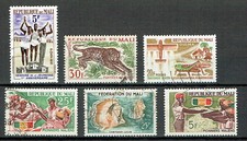 MALI Années 1960-1963-1965-1966 Lot de 6 timbres Oblitérés