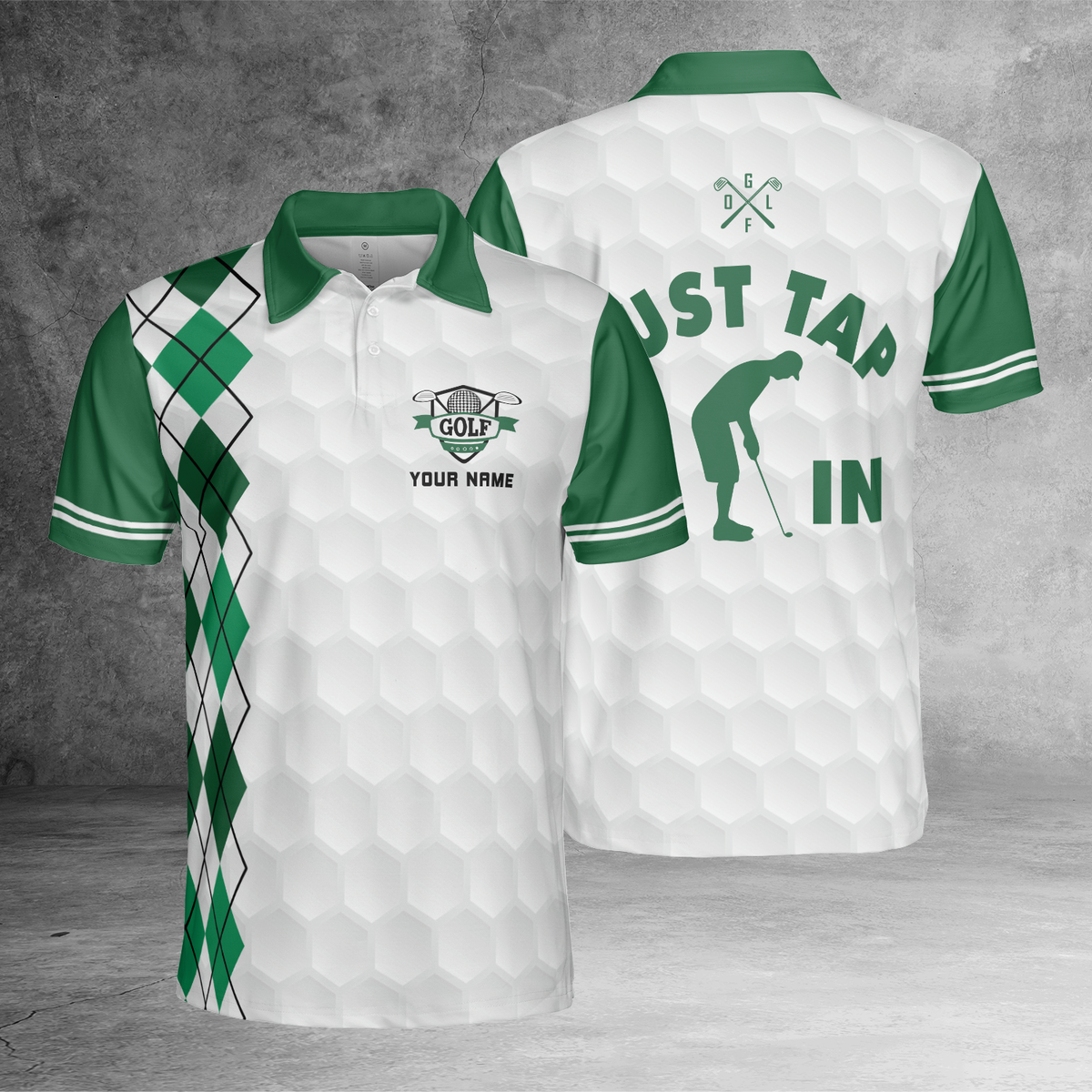 Just Tap It In Crazy Golf Short Sleeve men's Polo 3D Polo Shirt